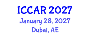 International Conference on Control, Automation and Robotics (ICCAR) January 28, 2027 - Dubai, United Arab Emirates