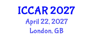 International Conference on Control, Automation and Robotics (ICCAR) April 22, 2027 - London, United Kingdom