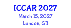 International Conference on Control, Automation and Robotics (ICCAR) March 15, 2027 - London, United Kingdom