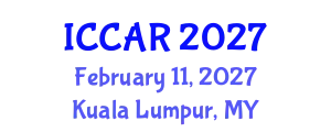 International Conference on Control, Automation and Robotics (ICCAR) February 11, 2027 - Kuala Lumpur, Malaysia