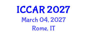 International Conference on Control, Automation and Robotics (ICCAR) March 04, 2027 - Rome, Italy