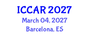 International Conference on Control, Automation and Robotics (ICCAR) March 04, 2027 - Barcelona, Spain