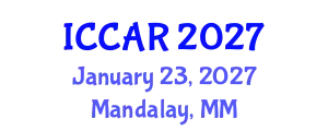 International Conference on Control, Automation and Robotics (ICCAR) January 23, 2027 - Mandalay, Myanmar