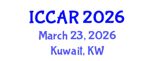 International Conference on Control, Automation and Robotics (ICCAR) March 23, 2026 - Kuwait, Kuwait