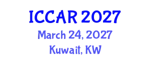 International Conference on Control, Automation and Robotics (ICCAR) March 24, 2027 - Kuwait, Kuwait