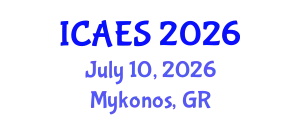 International Conference on Anthropological and Ethnological Sciences (ICAES) July 10, 2026 - Mykonos, Greece