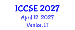International Conference on Computer and Software Engineering (ICCSE) April 12, 2027 - Venice, Italy