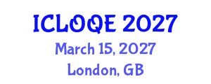 International Conference on Lasers, Optics, and Quantum Electronics (ICLOQE) March 15, 2027 - London, United Kingdom