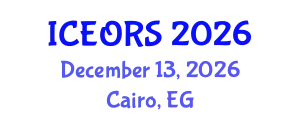 International Conference on Econometrics, Operations Research and Statistics (ICEORS) December 13, 2026 - Cairo, Egypt