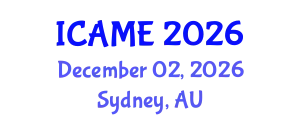 International Conference on Automotive and Mechanical Engineering (ICAME) December 02, 2026 - Sydney, Australia