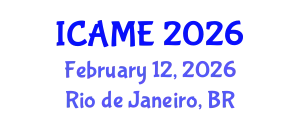 International Conference on Automotive and Mechanical Engineering (ICAME) February 12, 2026 - Rio de Janeiro, Brazil