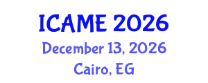 International Conference on Automotive and Mechanical Engineering (ICAME) December 13, 2026 - Cairo, Egypt