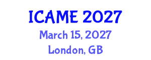 International Conference on Automotive and Mechanical Engineering (ICAME) March 15, 2027 - London, United Kingdom