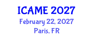 International Conference on Automotive and Mechanical Engineering (ICAME) February 22, 2027 - Paris, France