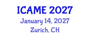 International Conference on Automotive and Mechanical Engineering (ICAME) January 14, 2027 - Zurich, Switzerland