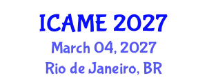 International Conference on Automotive and Mechanical Engineering (ICAME) March 04, 2027 - Rio de Janeiro, Brazil