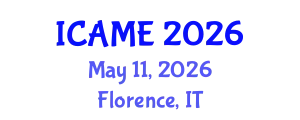 International Conference on Automotive and Mechanical Engineering (ICAME) May 11, 2026 - Florence, Italy