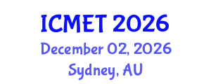 International Conference on Manufacturing Engineering and Technology (ICMET) December 02, 2026 - Sydney, Australia