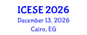 International Conference on Environmental Sciences and Engineering (ICESE) December 13, 2026 - Cairo, Egypt