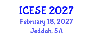 International Conference on Environmental Sciences and Engineering (ICESE) February 18, 2027 - Jeddah, Saudi Arabia