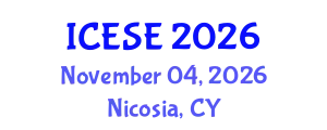 International Conference on Environmental Sciences and Engineering (ICESE) November 04, 2026 - Nicosia, Cyprus
