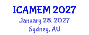 International Conference on Applied Mathematics and Engineering Mathematics (ICAMEM) January 28, 2027 - Sydney, Australia