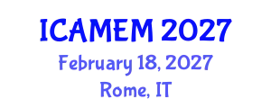 International Conference on Applied Mathematics and Engineering Mathematics (ICAMEM) February 18, 2027 - Rome, Italy