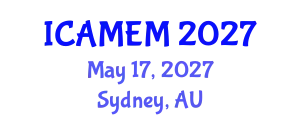 International Conference on Applied Mathematics and Engineering Mathematics (ICAMEM) May 17, 2027 - Sydney, Australia