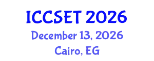 International Conference on Computer Science, Engineering and Technology (ICCSET) December 13, 2026 - Cairo, Egypt