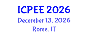 International Conference on Power and Energy Engineering (ICPEE) December 13, 2026 - Rome, Italy