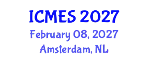 International Conference on Marine and Environmental Systems (ICMES) February 08, 2027 - Amsterdam, Netherlands