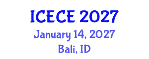 International Conference on Environmental and Chemical Engineering (ICECE) January 14, 2027 - Bali, Indonesia