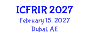 International Conference on Flood Recovery, Innovation and Response (ICFRIR) February 15, 2027 - Dubai, United Arab Emirates