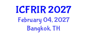 International Conference on Flood Recovery, Innovation and Response (ICFRIR) February 04, 2027 - Bangkok, Thailand