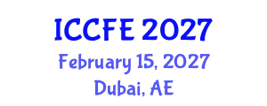 International Conference on Chemical and Food Engineering (ICCFE) February 15, 2027 - Dubai, United Arab Emirates