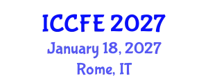 International Conference on Chemical and Food Engineering (ICCFE) January 18, 2027 - Rome, Italy