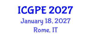 International Conference on Geosciences and Petroleum Engineering (ICGPE) January 18, 2027 - Rome, Italy