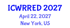 International Conference on Water Resources and Renewable Energy Development (ICWRRED) April 22, 2027 - New York, United States