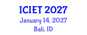 International Conference on Industrial Engineering and Technology (ICIET) January 14, 2027 - Bali, Indonesia