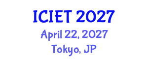 International Conference on Industrial Engineering and Technology (ICIET) April 22, 2027 - Tokyo, Japan