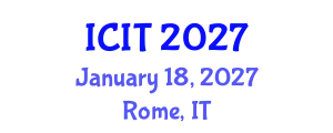 International Conference on Industrial Technology (ICIT) January 18, 2027 - Rome, Italy