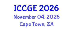 International Conference on Civil and Geological Engineering (ICCGE) November 04, 2026 - Cape Town, South Africa