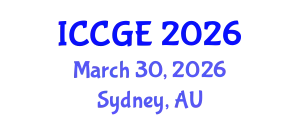 International Conference on Civil and Geological Engineering (ICCGE) March 30, 2026 - Sydney, Australia