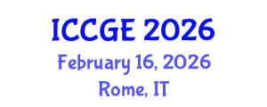 International Conference on Civil and Geological Engineering (ICCGE) February 16, 2026 - Rome, Italy