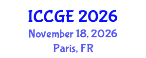 International Conference on Civil and Geological Engineering (ICCGE) November 18, 2026 - Paris, France