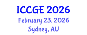 International Conference on Civil and Geological Engineering (ICCGE) February 23, 2026 - Sydney, Australia