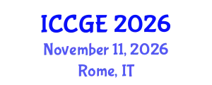 International Conference on Civil and Geological Engineering (ICCGE) November 11, 2026 - Rome, Italy