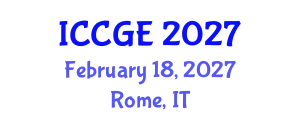 International Conference on Civil and Geological Engineering (ICCGE) February 18, 2027 - Rome, Italy