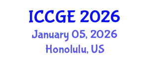International Conference on Civil and Geological Engineering (ICCGE) January 05, 2026 - Honolulu, United States