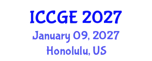 International Conference on Civil and Geological Engineering (ICCGE) January 09, 2027 - Honolulu, United States